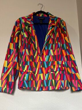 Ashley Stewart Colorful Geometric Print Blazer – Size 16